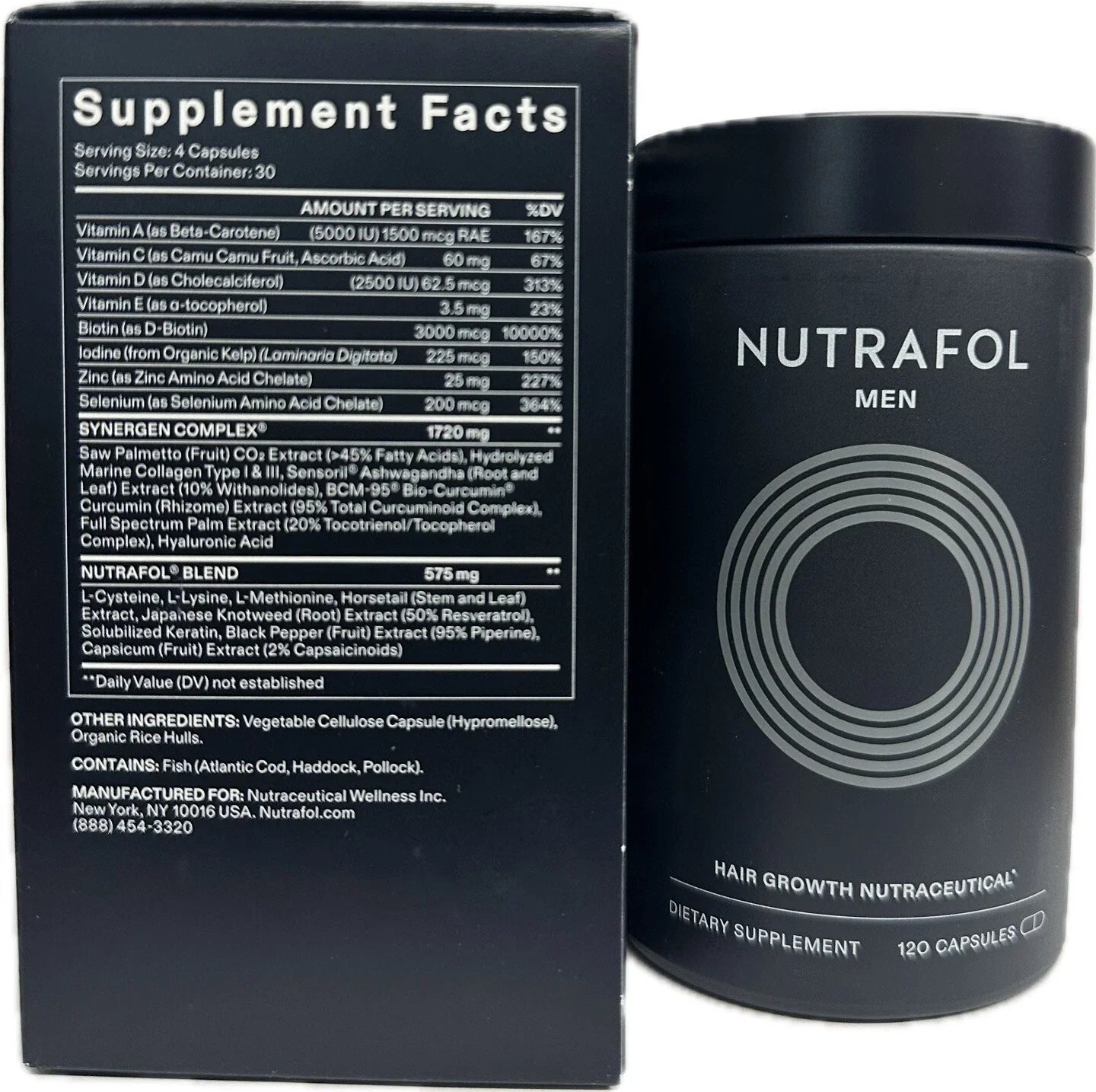 Advanced Hair Support Capsules for Men – 120 Count, 1 Month Supply