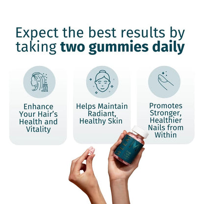 Hair Skin Nails Gummies Biotin Vitamins Vegan Extra Strength Pack WEEM Supports