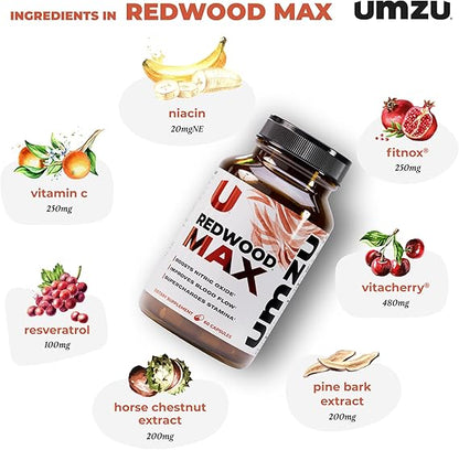 UMZU Redwood Nitric Oxide Booster Circulation Blood Flow Energy Stamina