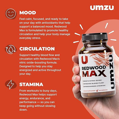 UMZU Redwood Nitric Oxide Booster Circulation Blood Flow Energy Stamina