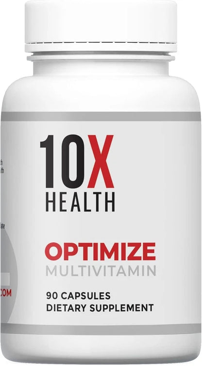 10X Health Optimize Methylated Multivitamin for Men - 90 Capsules, 34 in 1 Formu