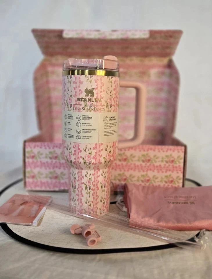 STANLEY FLORAL PINK 40 OZ TUMBLER
