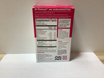 Viviscal Womens Hair Growth Supplement Collagen Complex 180 Tablets