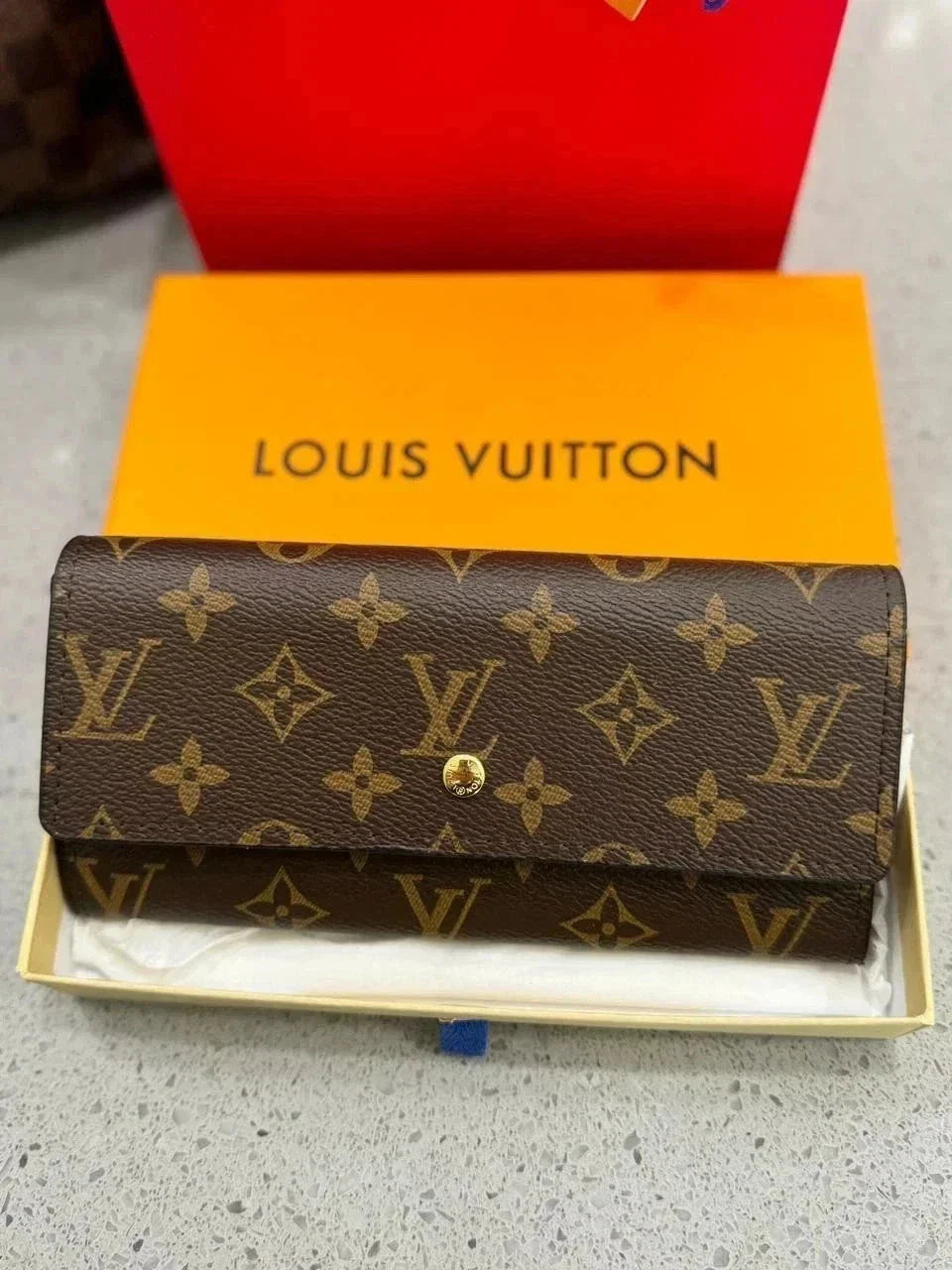 Louis Vuitton Wallet Portefeuille Sarah Monogram Brown Long Wallet