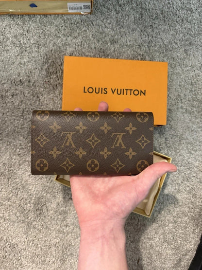 Louis Vuitton Wallet Portefeuille Sarah Monogram Brown Long Wallet