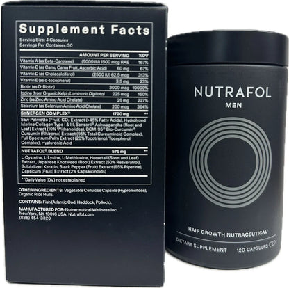 Advanced Hair Support Capsules for Men – 120 Count, 1 Month Supply