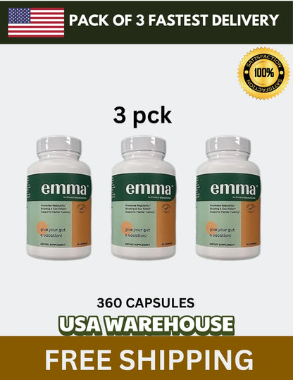 3 Pack Emma Relief Supplement Keto for Gut Bloating - 60 Capsules