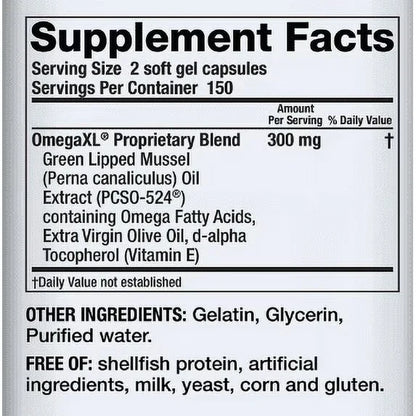 Joint Support Supplement Omega Fatty Acid Formula 300 Softgels