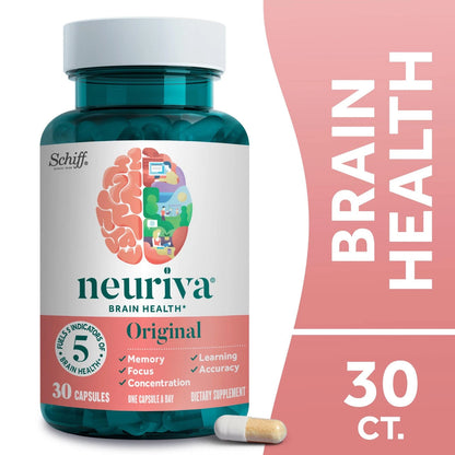 Neuriva Original Brain Health Supplement Capsules, Memory & Focus Support, 30 Ct