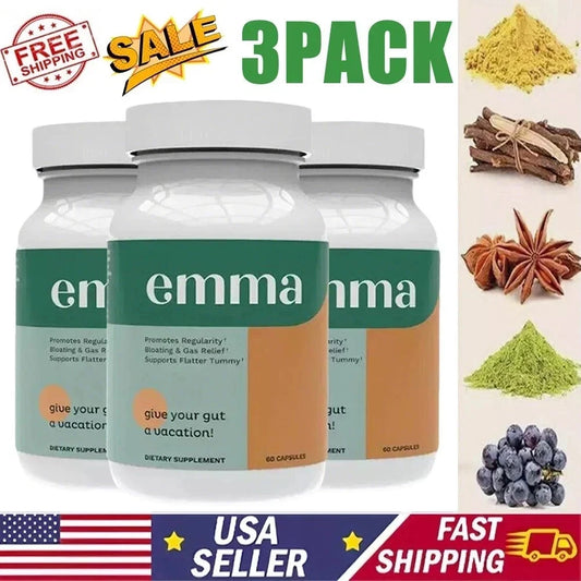 3 Pack Emma Relief Supplement Keto for Gut Bloating - 60 Capsules