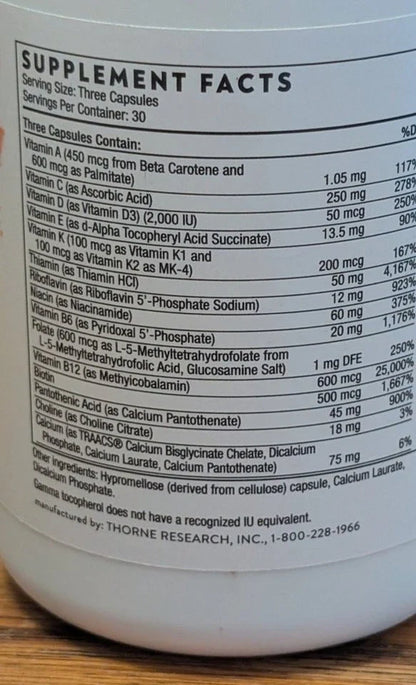 Thorne Multi-Vitamin Elite AM - 90 Capsules