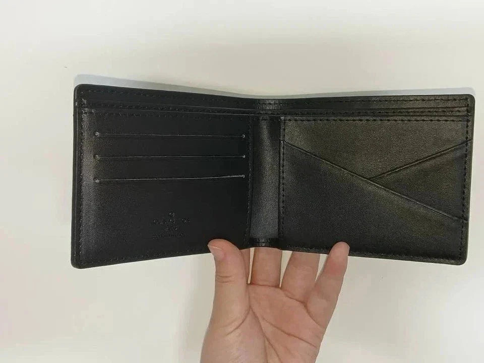 Premium Monogram Men’s Bifold Wallet – Black
