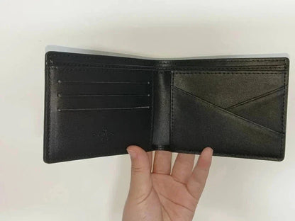 Premium Monogram Men’s Bifold Wallet – Black