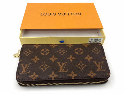 Luxury Monogram Women’s Zippy Long Wallet – Brown, Gift Box Included
