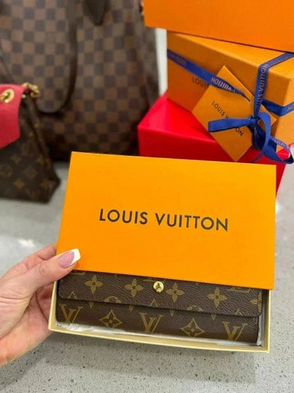 Louis Vuitton Wallet Portefeuille Sarah Monogram Brown Long Wallet