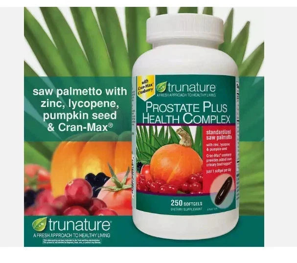 Trunature PROSTATE PLUS HEALTH COMPLEX Saw Palmetto with Zinc 250 Softgels caps