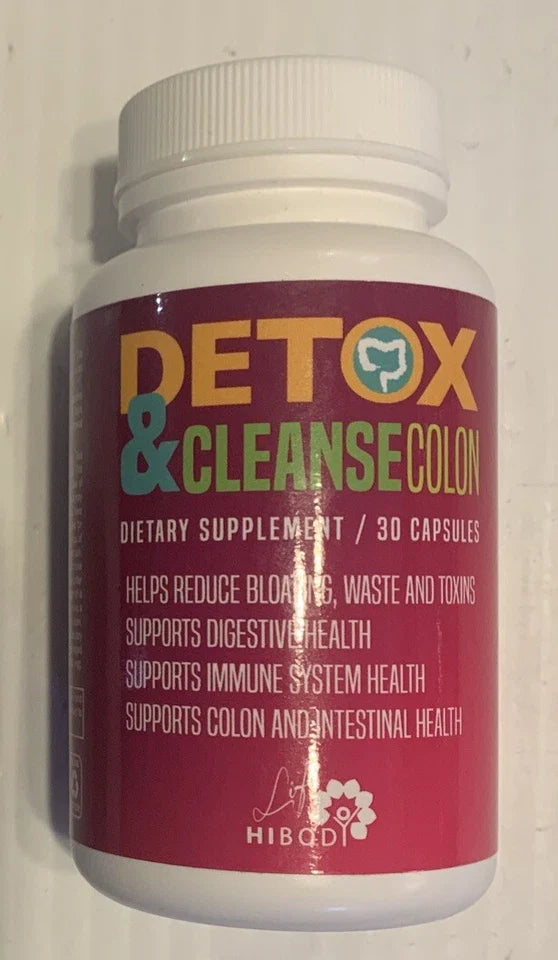 HIBODY Detox & Cleanse Colon , Dietary Suplement, 30 Capsules.