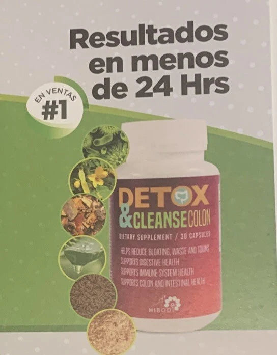 HIBODY Detox & Cleanse Colon , Dietary Suplement, 30 Capsules.